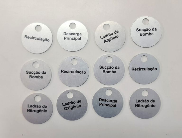 placa de identificação industrial para tubos e válvulas placa de identificação industrial para tubos e válvulas