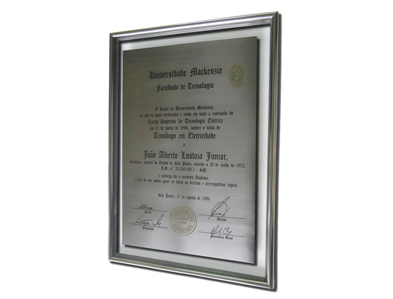 Placa Comemorativa Elementos e Layout