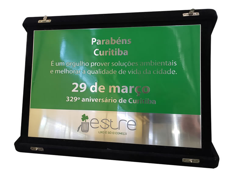 Placa Comemorativa Materiais e Texturas
