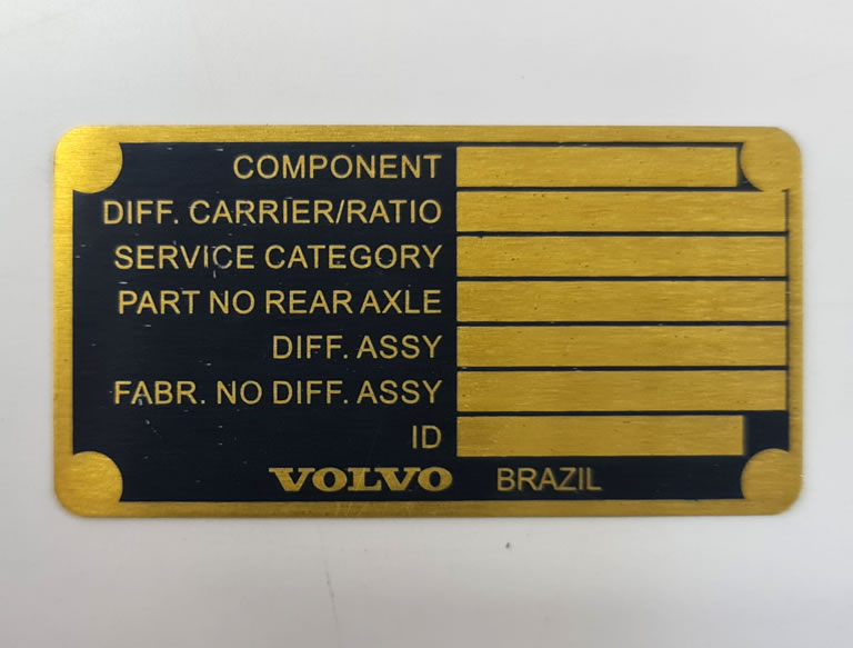 Placa de Identificação para Máquinas Especificações Técnicas