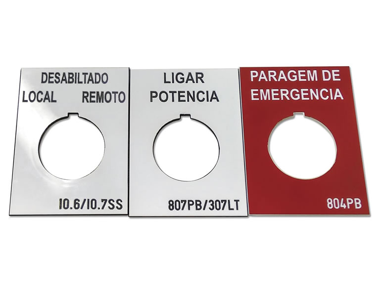 Placa de Identificação para Painéis Elétricos Componentes Internos