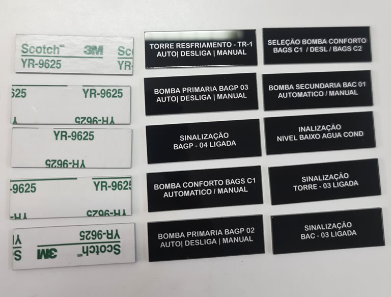 Placa de Identificação para Painéis Elétricos Diagramas e Circuitos