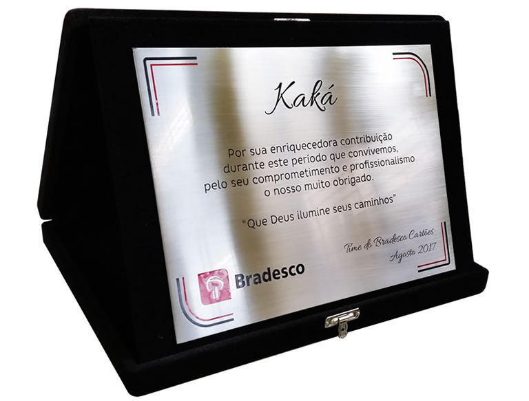Placa de Premiação Materiais e Níveis (Ouro, Prata, Bronze)
