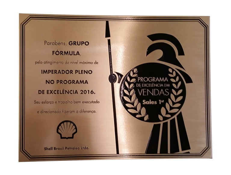 Placa de Premiação Metas de Vendas e Desempenho