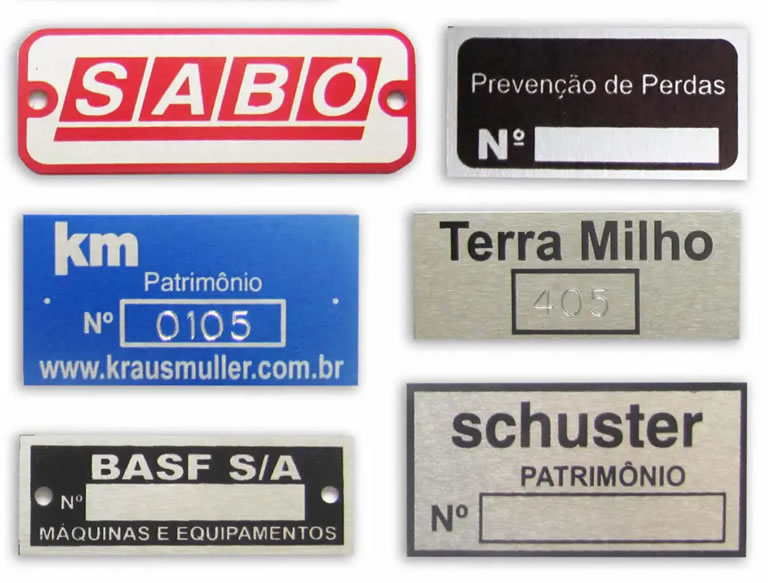 Placas de Identificação Patrimonial móveis e escritório